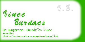 vince burdacs business card